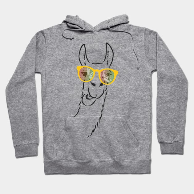 cute llama in fashionable glasses Hoodie by Elala